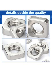 DIN562Thin Nut Square Nut Nut 304 Stainless Steel M3 M4 M5 M6 M8