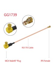 10 قطعة MMCX/MCX ذكر إلى u.FL/IPX/IPEX1/IPEX4 MHF4 أنثى جاك ضفيرة RG178 RF كابل محوري 3G هوائي تمديد سلك الحبل