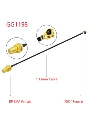 10pcs SMA Female to U.FL IPX Sockets Jack Connectors Adapter RG178/1.13mm Cable SMA Female Pigtail Jumper for WiFi Router GPS AP