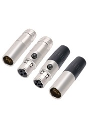 10pcs/lot Mini XLR 3Pin 4Pin 5Pin 6Pin Male Panel Chassis Socket Screw Mount Plug Small XLR Microphone MIC Audio Connector