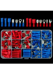 200pcs Durable Practical Tools Crimp With Case Metal Electrical Cold Pressing Assorted Insulated Wire Connector Kit