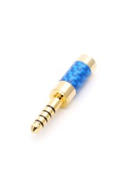 10pcs Gold Plated Carbon Fiber Jack 4.4mm 5 Pole Audio Connectors Pure Copper Connector With 6mm Wire Hole