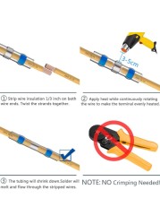 250 PCS Boxed,Wire Connector,Solder Butt Thermoresistant Tube,Solder Ring Terminal,Heat Shrink Sleeve,Waterproof Insulation