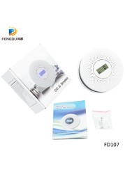 Newest 2 in 1 LED Digital Gas Smoke Alarm Co-Carbon Carbon Monoxide Detector Voice Warning Sensor Home Security High Sensitivity Protection