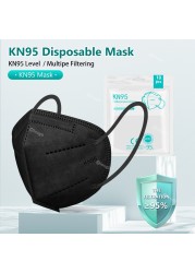 قناع ffp2 mascarillas negras kn95 5 طبقات ماسكارا ديسكارتافيل fpp2 معتمد أقنعة التنفس واقية kn95fan CE قناع الوجه