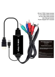 HDMI-Compatible YPBPR Converter Adapter 5RCA RGB Support 1080P Color Difference to RGB Converter 2M Converter Cable