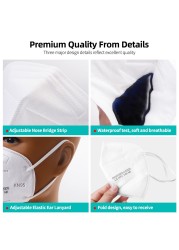 5 Layers Adult White KN95 Protective Face Mask Reusable Mascherine FFP2 Mascarillas FPP2 Masks ffp2masque CE Filter Fabric