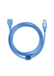 All Copper 0.3/0.5/1/ 1.5/3/5/10m Transparent Blue USB Extension Data Cable USB2.0 Male to Female