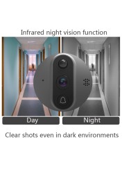 Wifi Video Door Peephole Camera Doorbell Viewer With LCD Monitor Night Vision Tuya APP Remote Control Apartment Home Security