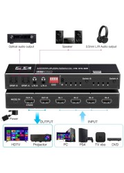 4K60Hz HDMI-compatible 4x2 matrix splitter splitter support HDCP 2.2 IR remote control switch 4x2 Spdif 4K 4x2 matrix switch