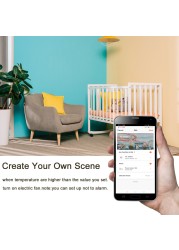 Haozee 3 in 1 WiFi Siren Connectivity with Temperature Humidity Sensor Tuya Smart Life Alexa Google Home