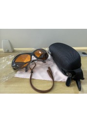 40nm 445nm 473nm blue laser safety glasses od 6 + CE with black box cleaning cloth elastic rope