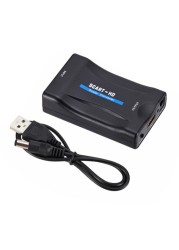 1080P Converter High-end Video Signal Converter Converters with DVD Compatible Scart to HDMI Charging Cable