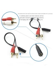 0.2m 3.5mm Stereo Female Plug to 2 Male RCA Jack Adapter Audio Y Cable Computer Speaker Cable