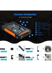 P40 Industrial Endoscope Dual Camera 1080P 4.3" IPS Screen IP68 Waterproof Snake Camera With 8 LED Lights 2600mAh Battery