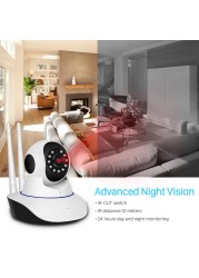 BESDER 3MP Dual Antanne Wireless IP Camera Smart WiFi IP Camera 360 Degree Home Panoramic Night Vision Webcam Cam