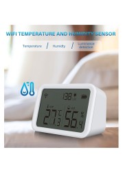 Tuya WiFi Temperature Humidity Sensor Indoor Thermometer LCD Display Thermometer SmartLife With Alexa Google Home