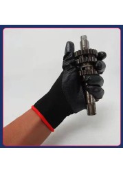 Black Nitrile Palm Coated Anti-Static Safety Gloves With Wear-Resistant Non-Slip Breathable Nitrile Work Mechanic Working Glove