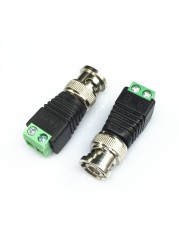 2pcs/lot Coax CAT5 to CCTV Camera Coaxial BNC Male Video Balun Transceiver Connector for CCTV Surveillance Camera Accessories