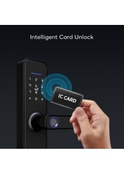 Tuya APP Fingerprint Lock, Electronic Fechadura WiFi Smart Door Lock Security Home Hotel Digital Door Lock Password,RFID Card