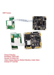 H.265 8MP 4K Starlight Wireless IP Camera Module, 5MP Human Detection WiFi Network Camera Board Two Way Audio TF Card RTSP