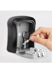 2022 Key Box Password Key Lock Box Wall Key Safe Weatherproof No 4 Combination Storage Key Box Lock Indoor & Outdoor