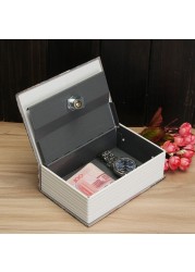 2022 Book Cabinets Fun Simulation Key Lock Book Box Metal Steel Cash Safe Secret Hidden Piggy Bank Storage Box (Size