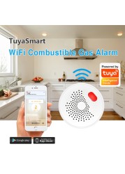 Tuya Wifi Smart Gas Leak Detector Natural Gas Safety Alarm Sensor Warning Leakage Sensor fire Safety EU US UK Plug Smart Home