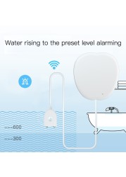 Tuya WiFi Smart Water Leak Sensor Water Leak Sensor Detector Flood Alert Bypass Waterproof APP Remote Control Home Security