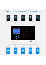 2022 GT APP Remote Control Alarm Button Panel Switchable 9 Languages ​​Wireless Home Security WIFI GSM GPRS Alarm System Rfid Card