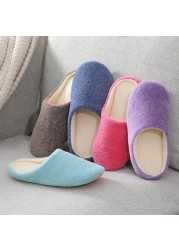 Women Winter Indoor Shoes Slippers Silent Soft-soled Warm Slippers Plus Velvet Non-slip Cotton Slippers Zapatillas De Casa