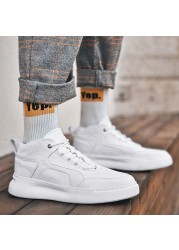 Fashion sneakers men's shoes light white sneakers men's casual shoes flat leather designer shoes men's leisure shoes