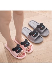 Women Slippers Cartoon Open Toe Bear Slides Non-slip Indoor Bathroom Flip Flops Men Outside Summer Beach Sandals Zapatos Hombre