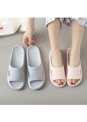 Home Soft-soled Slippers Women Summer Bathing Non-slip Soft Sandals Couple Noise Reduction Wear-resistant Flip Flops Female Shoes