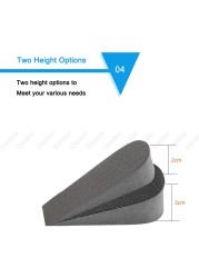 Invisible Height Increase Insoles For Shoes Heel Elevators Cushion Soft Anti-Slip EVA Memory Foam Increase Insoles For Mold Feet