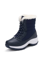 New winter women boots high quality keep warm mid-calf snow boots women lace-up comfortable ladies boots chausiras femme