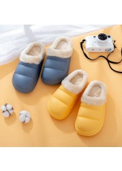 Men and women winter slippers fur slippers passionate and comfortable garden clogs mules slippers home cotton shoes couple indoor slippers