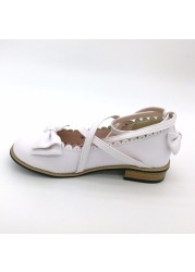 Lolita Flats Women's Low Low Round Cross Strap Flats Cute Princess Party Tea Student Shoes Size 34-41