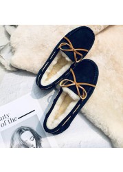 New Fashion Brand Soft Leather Women Flat Loafers High Quality 100% Genuine Leather Women Shoes Real Fur Brand Casual Shoes