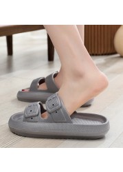 Rimocy 2022 Fashion Summer Slippers Women Soft EVA Insole Female Sandals Buckle Platform Slippers Female Shoes 45