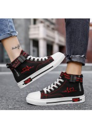 TUINANLE Vulcanized Shoes Sneakers For Women Lace-up Casual Canvas Shoes Size 35-44 Breathable High-top Men Shoes Tenis Feminino