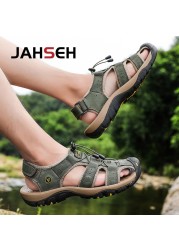 Size 38~48 New Sandals Genuine Leather Gladiator Sandals Brand Outdoor Beach Shoes For Men Summer Leather Casual Shoes Sneakers