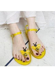 Women Fruit Sandals Transparent PVC Flat Flip Flop Sandal Ladies 2022 Summer Outdoor Fashion Non-slip Buckle Strap Beach Shoes