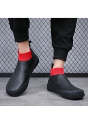 Brand New Men Fashion Boots British Style High-Top Casual Pu Leather Loafers Autumn Round Toe Male Designer Shoes M21321