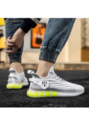 Spring men's sports shoes breathable mesh lightweight fly knit casual shoes fashion tennis shoes trend walking shoes