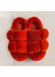 100% Genuine Mink Fur European Luxury Slippers Winter Indoor Slippers Women Slippers Women Slippers