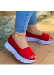 Women Spring Summer Hemp Rope Sandals Wedge Heel Fish Mouth Sandals Ladies Wedge Heel Shoes Plus Size 35-43 Sandalias Femininas