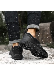 Winter Warm Fur Shoes Man Leather Designer Men Casual Sneakers Breathable Slip-on Men Outdoor Trekking Shoes Zapatillas Hombre