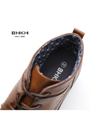 BHKH 2022 Autumn/Winter Men Boots Lace-up Ankle Boots Formal Business Dress Shoes Work Formal Office Man Classic Shoes