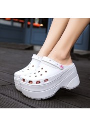 High Heels Women Sandals Clogs New Arrivals Breathable Ins Hot Female Slippers Summer Lady Sandals Platform Heels Garden Shoes